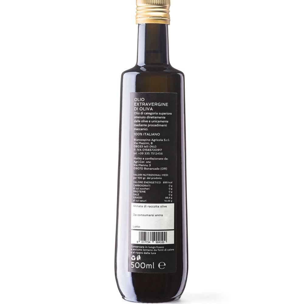 
                  
                    Biancospino Agricola - Olio Extravergine di Oliva da ulivi centenarii etichetta
                  
                