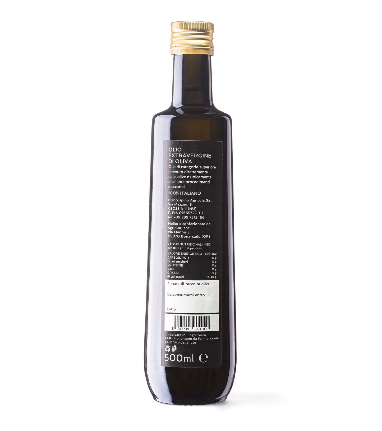 
                  
                    Biancospino Agricola - Olio Extravergine di Oliva da ulivi centenarii etichetta
                  
                